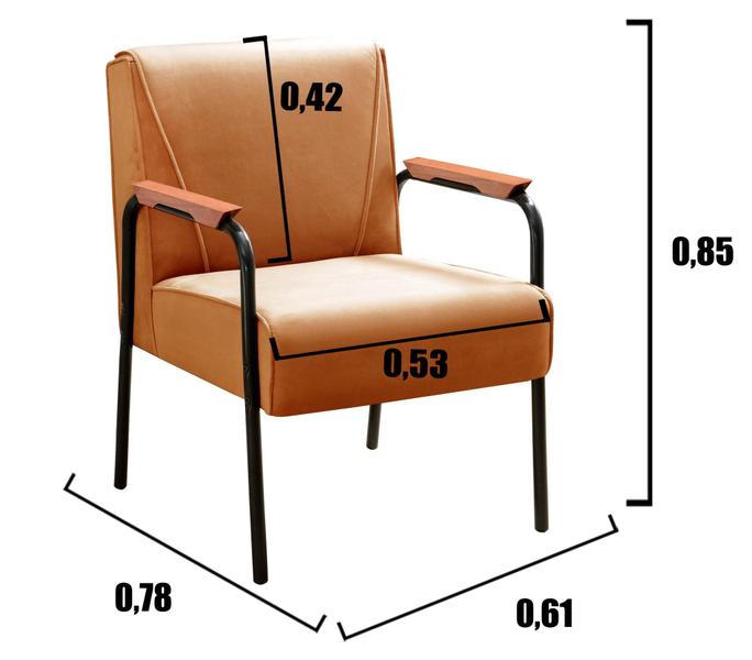 Imagem de Kit 4 Poltronas Decorativas Braços Fixo Jade