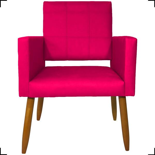 Imagem de Kit 4 poltronas decorativas isa para sala suede cores pé castanho - clique e decore