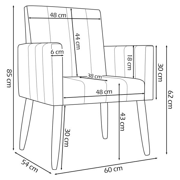 Imagem de Kit 4 Poltronas Decorativas  Mari Suede