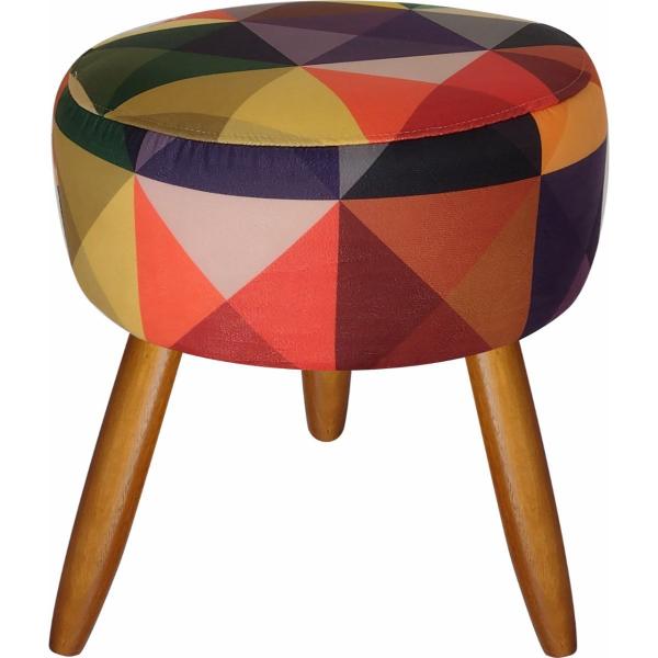 Imagem de Kit 4 Poltronas Decorativas Nina E 2 Puff Triângulo Colorido