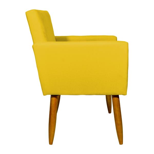 Imagem de Kit 4 Poltronas Decorativas Nina Para Sala Recepção Escritório Suede Amarelo - Clique E Decore