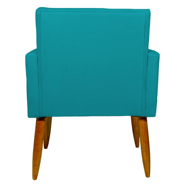 Imagem de Kit 4 Poltronas Decorativas Nina Para Sala Recepção Escritório Suede Azul Turquesa - Clique E Decore