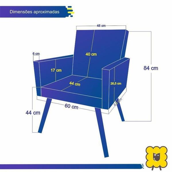 Imagem de Kit 4 Poltronas Decorativas Nina Suede Cinza - Grupo Versatile