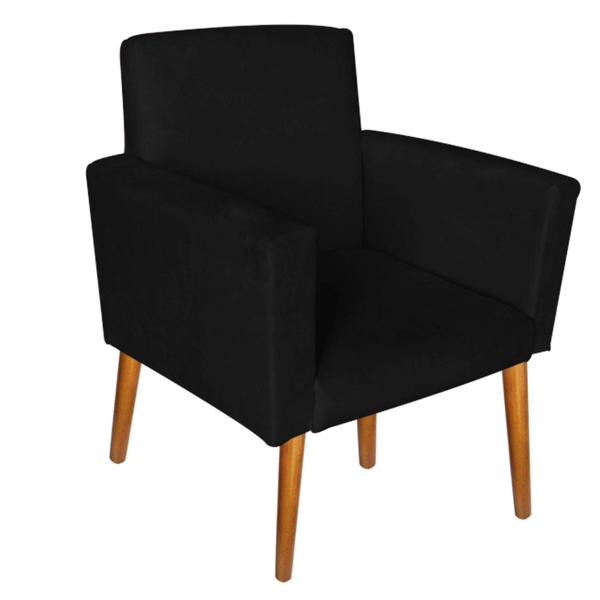 Imagem de Kit 4 Poltronas Decorativas Nina Suede Preto- Móveis Mafer