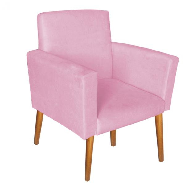 Imagem de Kit 4 Poltronas Decorativas Nina Suede Rose - Móveis Mafer