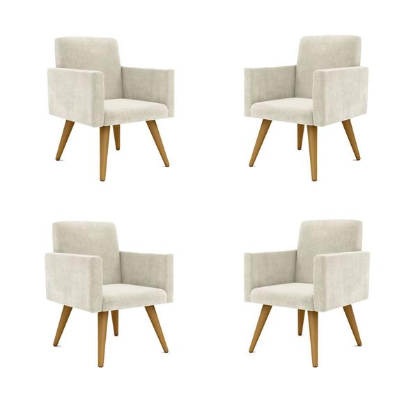 Imagem de Kit 4 Poltronas Decorativas Nina Suede - V8 Decor