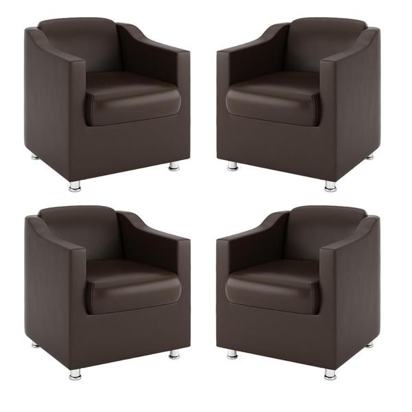 Imagem de Kit 4 Poltronas Decorativas para Consultorio Recepção