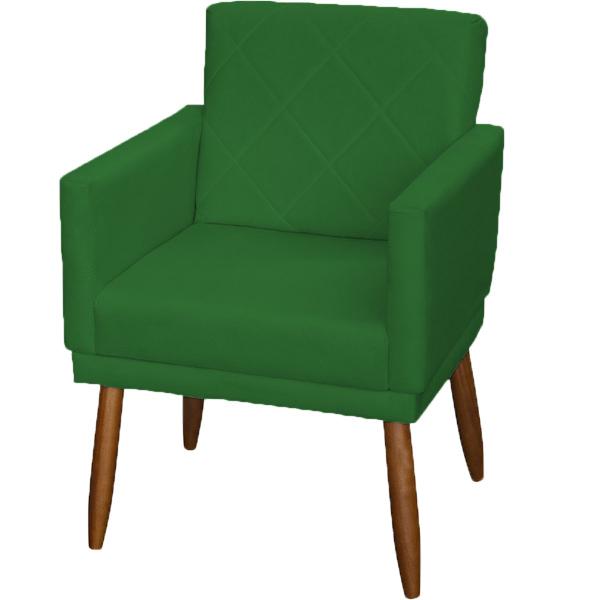 Imagem de Kit 4 Poltronas Decorativas Para Sala Beatriz Com Base Suede Cores Pé Castanho 