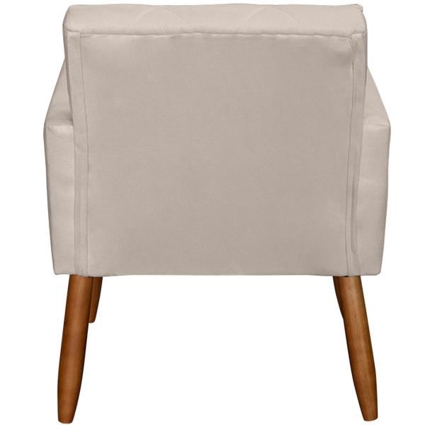 Imagem de Kit 4 Poltronas Decorativas Para Sala e Quarto Beatriz Suede Cores Pé Castanho