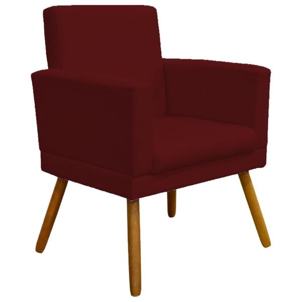 Imagem de Kit 4 Poltronas Decorativas Para Sala Nina Com Base Suede Pé Castanho - Clique E Decore