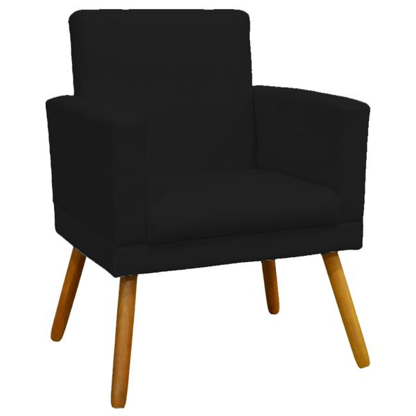 Imagem de Kit 4 Poltronas Decorativas Para Sala Nina Com Base Suede Pé Castanho - Clique E Decore