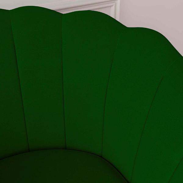 Imagem de Kit 4 Poltronas Decorativas Pétala Sala de Estar Tecido Veludo Verde Kimi Design