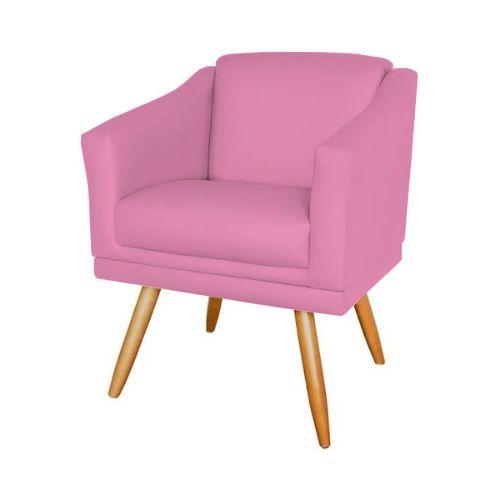 Imagem de Kit 4 Poltronas Decorativas San Diego Sala de Estar Tecido Veludo Rose Kimi Decor