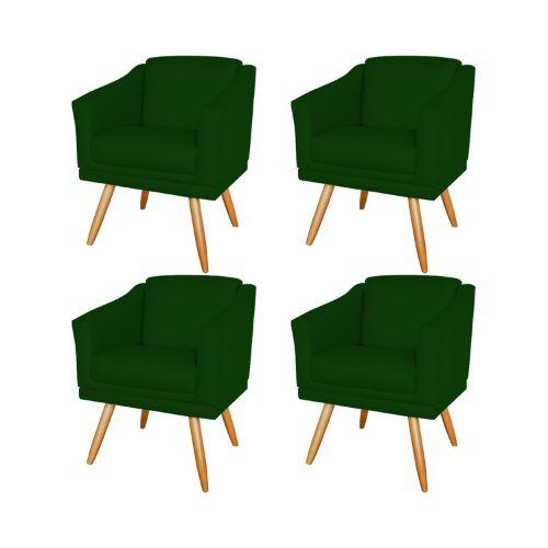 Imagem de Kit 4 Poltronas Decorativas San Diego Sala de Estar Tecido Veludo Verde Kimi Design