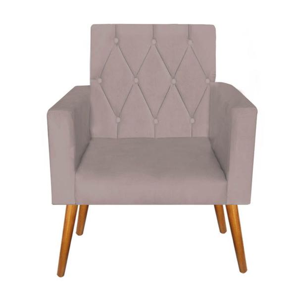 Imagem de Kit 4 Poltronas Decorativas Thais Capitonê Suede Cappuccino - Móveis Mafer