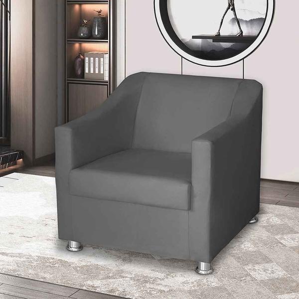 Imagem de Kit 4  Poltronas Decorativas Tilla Suede Cinza - Móveis Mafer