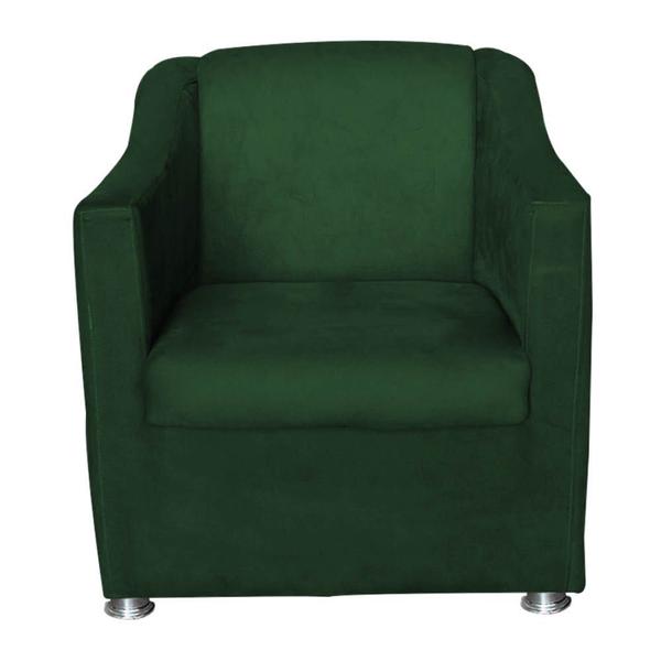 Imagem de Kit 4  Poltronas Decorativas Tilla Suede Verde - Móveis Mafer