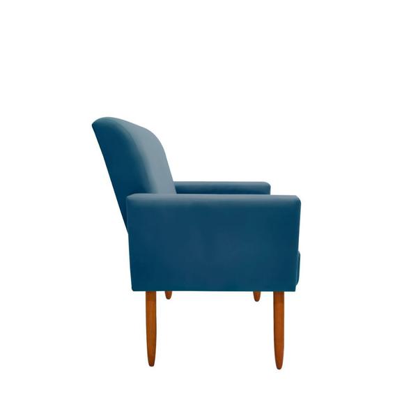 Imagem de Kit 4 Poltronas Malibu Decorativa Suede Azul Royal