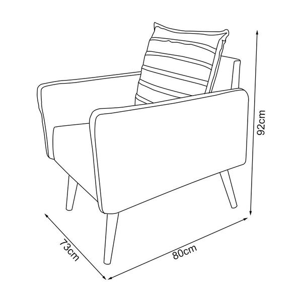 Imagem de Kit 4 Poltronas Mandara para Recepção Pés Palilto Suede Terracota