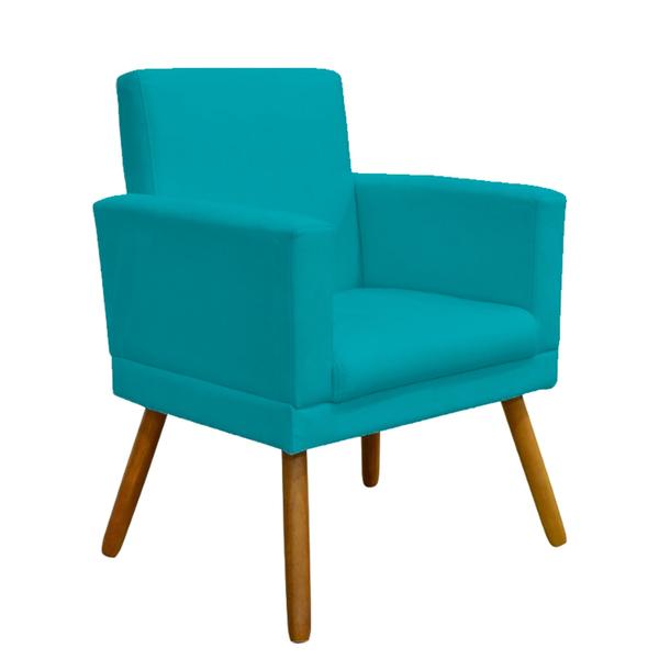 Imagem de Kit 4 Poltronas Para Sala Decorativas Nina Com Base Suede Cores Pé Castanho - Clique E Decore