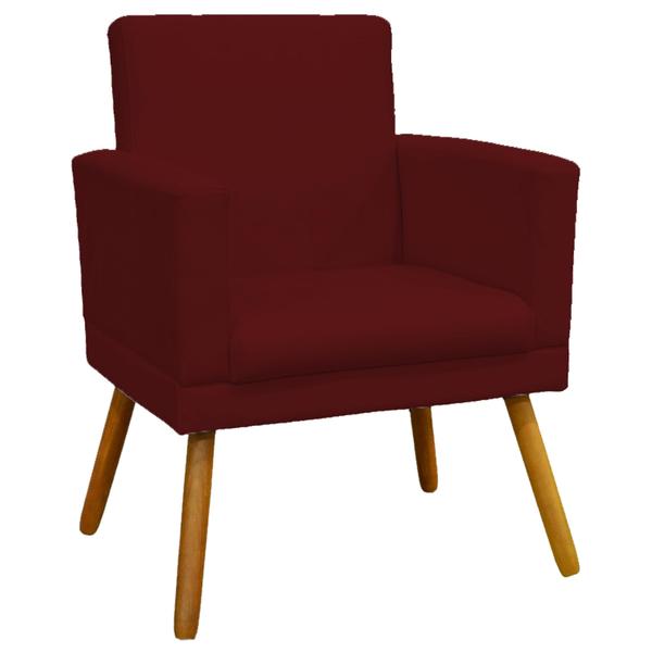 Imagem de Kit 4 Poltronas Para Sala Decorativas Nina Com Base Suede Cores Pé Castanho - Clique E Decore