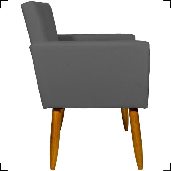 Imagem de Kit 4 Poltronas Para Sala Decorativas Nina Suede Cores Pé Castanho - Clique E Decore