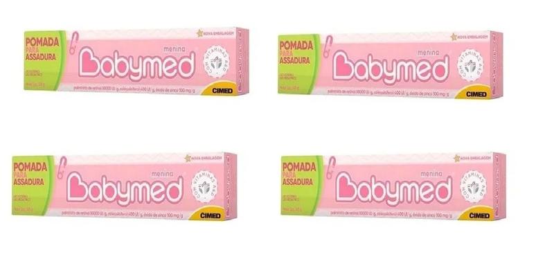 Imagem de Kit 4 Pomada Para Assaduras Babymed Menina 45g - Cimed