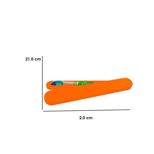 Imagem de Kit 4 Porta Escova Dental Alaranjado Plástico