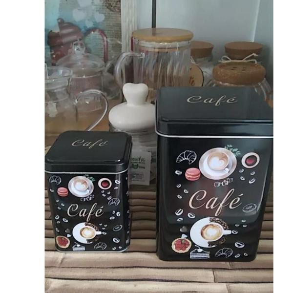 Imagem de Kit 4 Porta Mantimentos Potes Espaço Café e Açucar Decoração