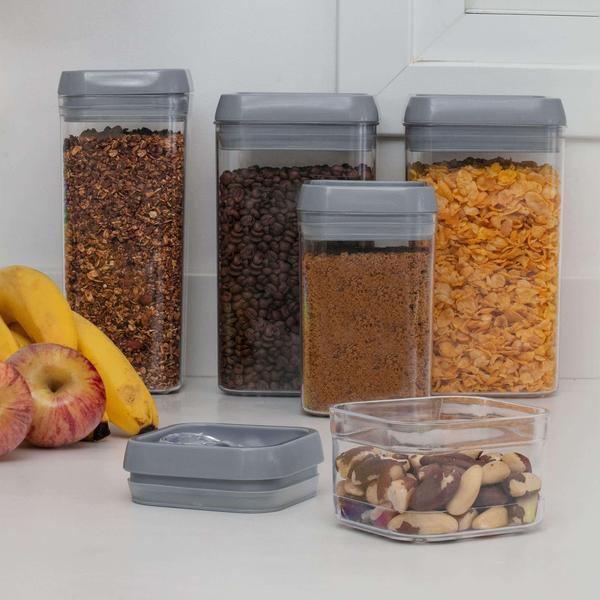 Imagem de Kit 4 Pote Hermético Para Alimentos Multiuso C/ Trava  1L