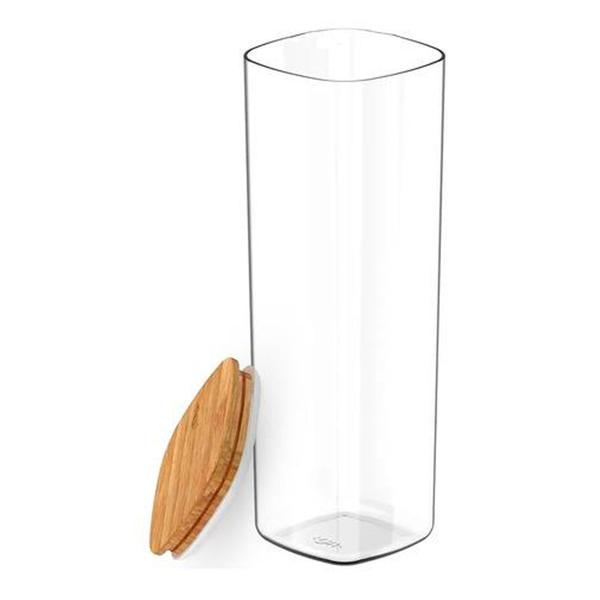 Imagem de Kit 4 Pote Hermético Tampa De Bambu Transparente 2L Ou