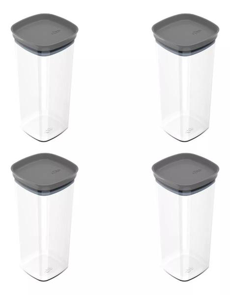Kit 4 Potes 1,5L F6185 - Chumbo - OU Imagem de Kit 4 Potes 1,5L F6185 - Chumbo