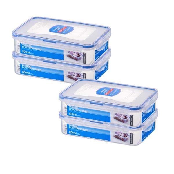 Kit 4 potes herméticos porta frios Lock&Lock 800mL Imagem de Kit 4 potes herméticos porta frios Lock&Lock 800mL