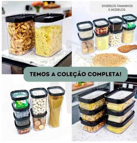 Imagem de Kit 4 Potes Herméticos Transparente Alimentos Cozinha