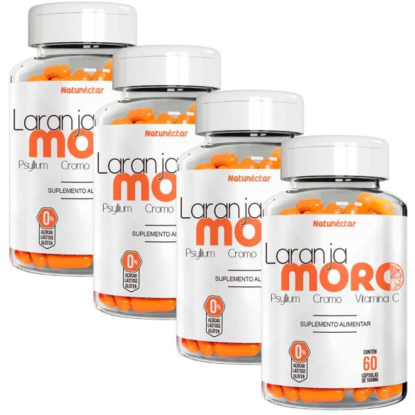 Imagem de Kit 4 Potes Laranja Moro Suplemento Alimentar Natural 240 Capsulas Extrato Premium Thermo Natunectar