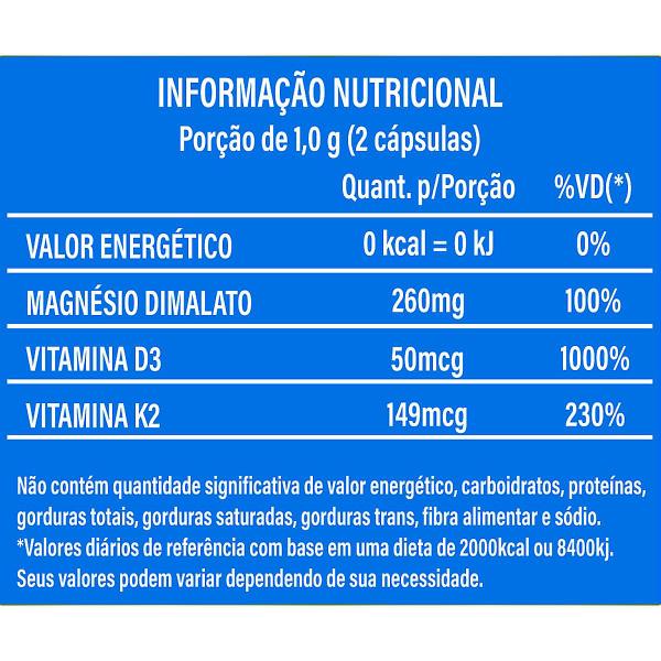 Imagem de Kit 4 Potes Magnésio Dimalato Vitaminas D3 + K2 Suplemento Alimentar Natural 240 Cápsulas 100% Puro Original Concentrado Natunéctar