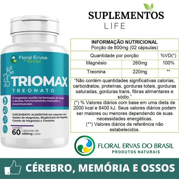 Imagem de Kit 4 Potes Magnésio L Treonato Triomax - Floral Ervas