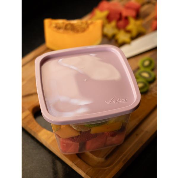 Imagem de Kit 4 Potes Marmitas Quadrado 3,0L Plástico Freezer Microondas Lava-louças BPA Free Rischioto