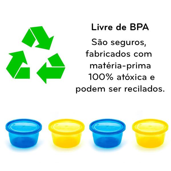 Imagem de Kit 4 Potes Multiuso 236ml Azul e Amarelo - Infanti