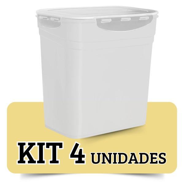 Imagem de Kit 4 Potes Multiuso Tampa Hermética Container Alto 2,8lt