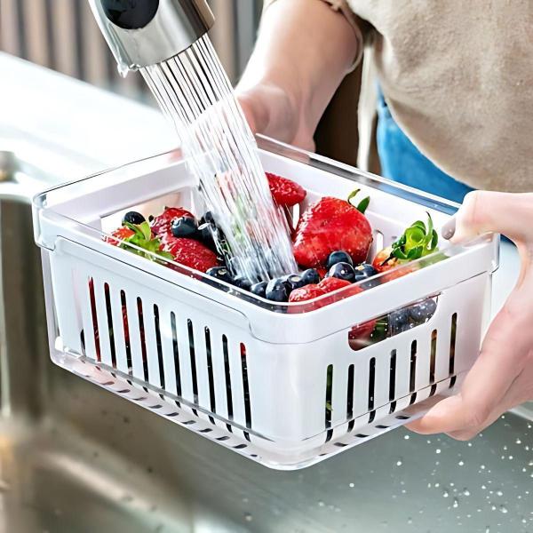 Imagem de Kit 4 Potes Organiza Cozinha Geladeira Empilháveis Marca Ou