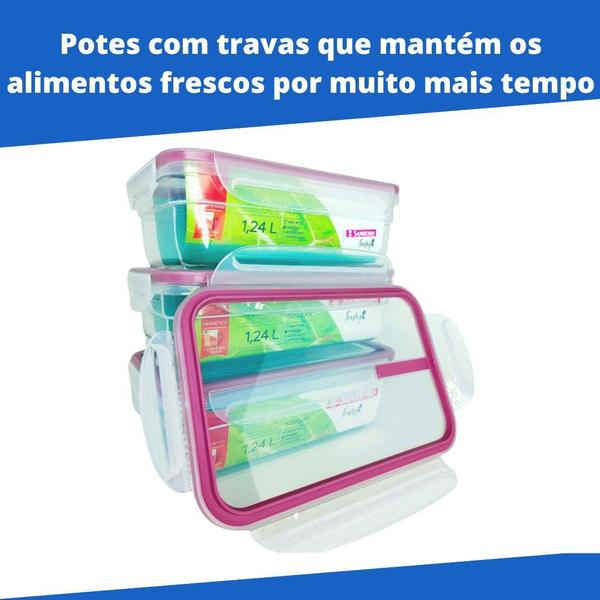 Imagem de Kit 4 potes plástico organizador cozinha  1,24l