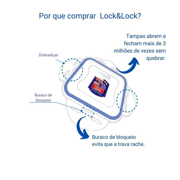 Imagem de Kit 4 Potes Porta Pão De Forma Hermético Lock&lock 5 Litros