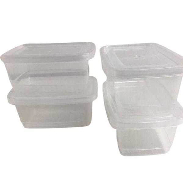 Imagem de Kit 4 Potes Retangulares de Plástico para Conservação de Alimentos Cozinha Útil