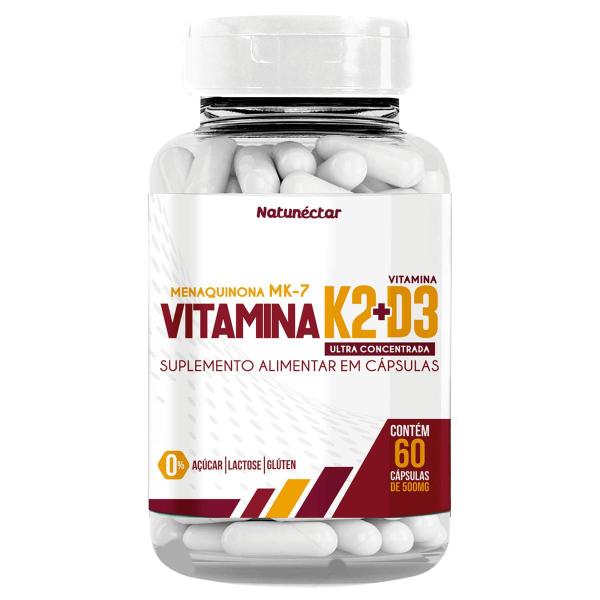 Imagem de Kit 4 Potes Vitamina K2 D3 Mk7 Menaquinona 240 Capsulas Ultra Concentrada Original Suplemento Alimentar Natural