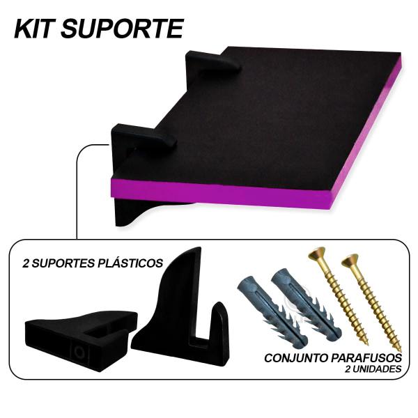 Imagem de Kit 4 Prateleiras MDF Preto Para Quarto Gamer Geek Organizadora