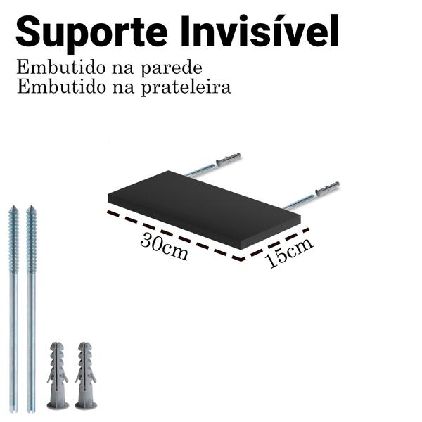 Imagem de Kit 4 Prateleiras Organização Decoração Quarto Sala MDF Suspensas