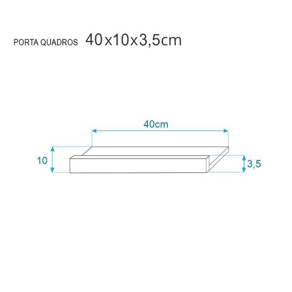 Imagem de Kit 4 Prateleiras Porta Quadros 40 x 10cm Amarela Suporte Invisível