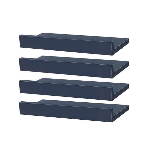 Imagem de Kit 4 Prateleiras Porta Quadros 60 x 15cm azul Suporte Invisível