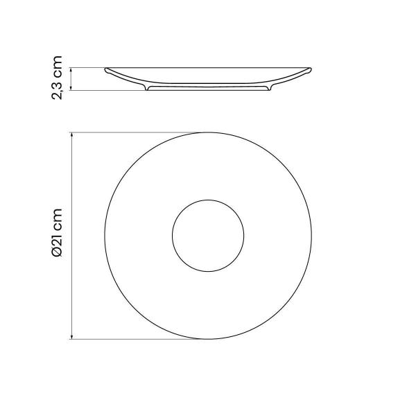 Imagem de Kit 4 Pratos De Sobremesa Porcelana 21Cm Tramontina Rustico